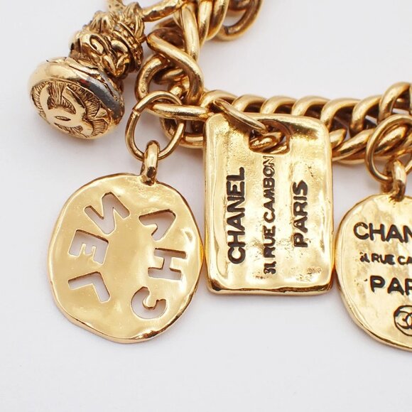 CHANEL CC Logo 31 RUE CAMBON Chain Bracelet Bangle Gold GHW France 15RL248 - Picture 10 of 16